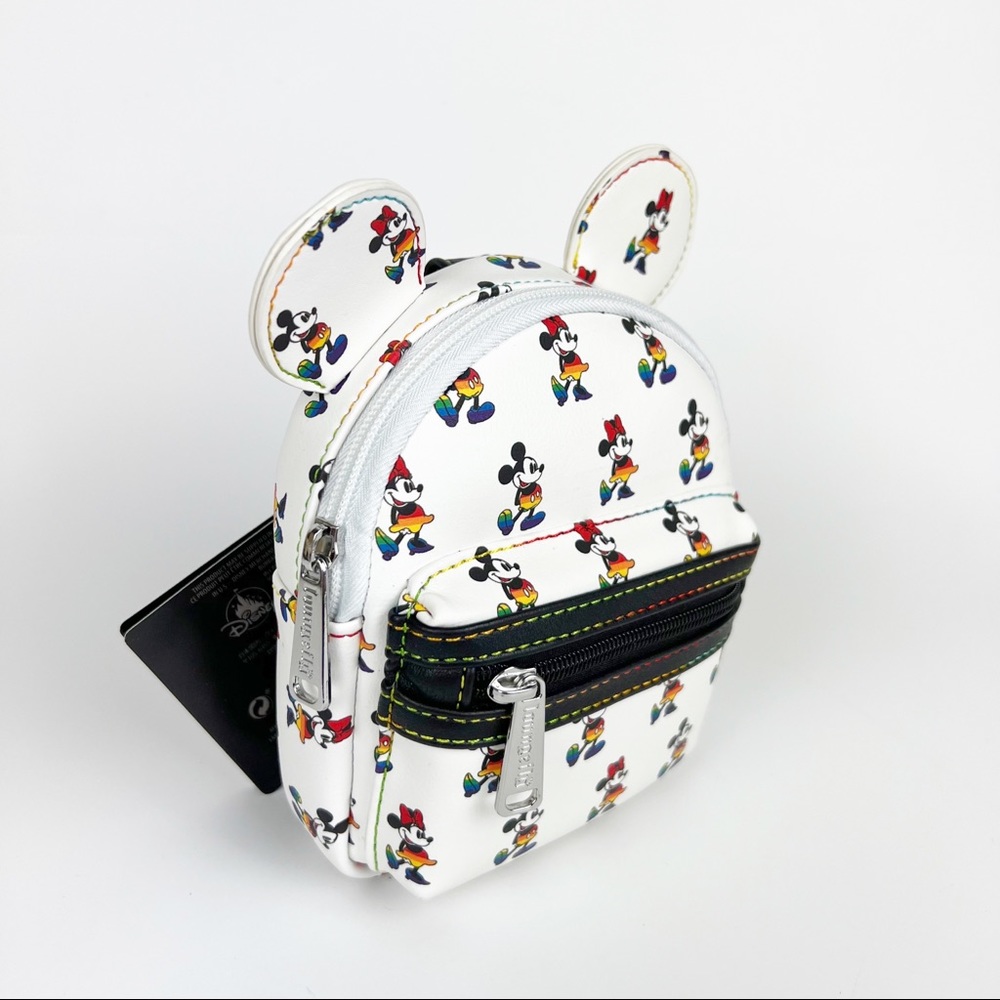 Disney Parks Loungefly Mickey Minnie Mouse Rainbow Pride Mini Backpack Wristlet - Picture 11 of 11